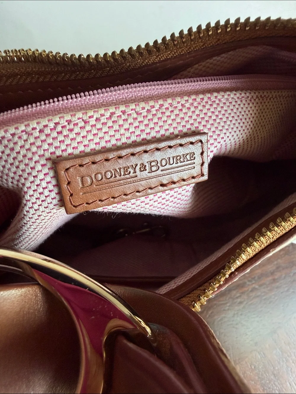 Dooney & Bourke Vintage Signature DB Monogram Canvas Hobo Bag - Brown/Tan